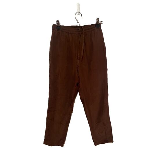 Tops - Mureli Vintage Chocolate Brown‎ size S 100% silk track pants casual